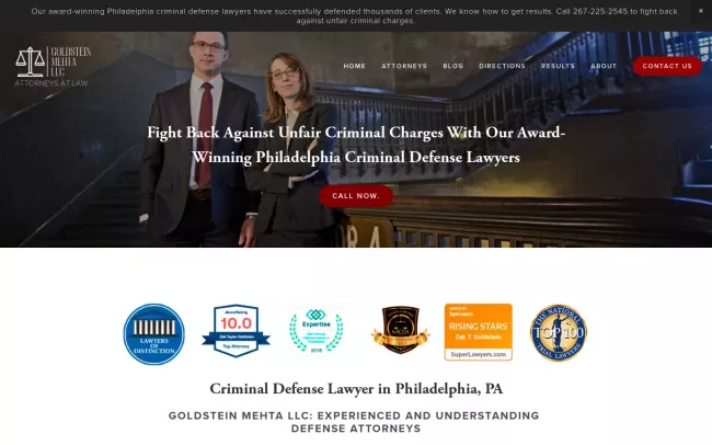 Screenshot of the Goldstein Mehta LLC Website