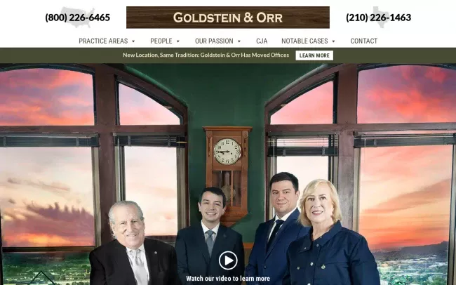 Screenshot of the Goldstein & Orr Website
