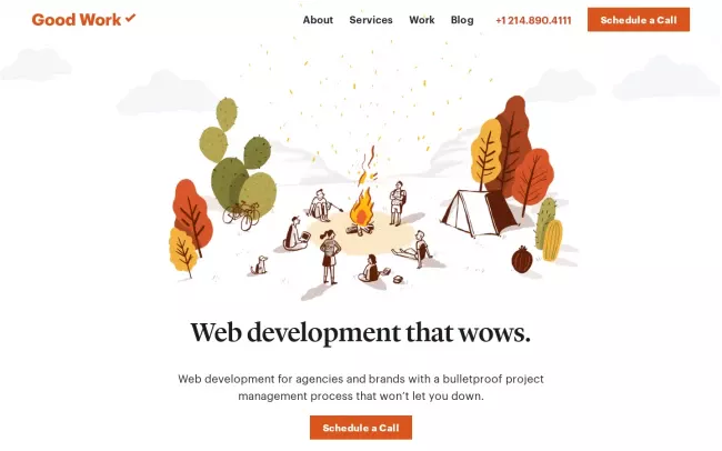 Screenshot of the Good Work Website