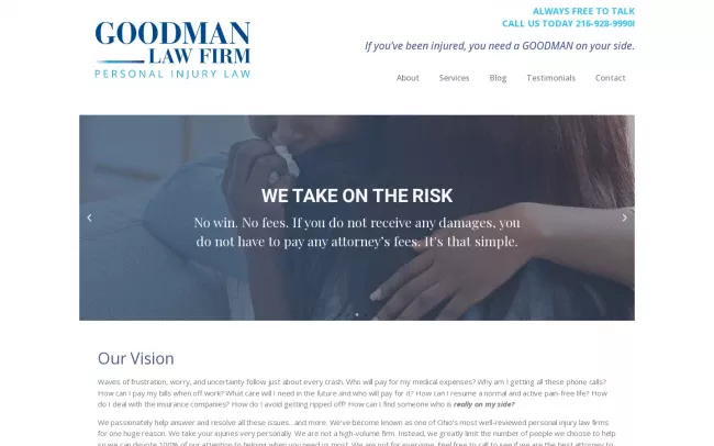 Screenshot of the Goodman Law Firm Website