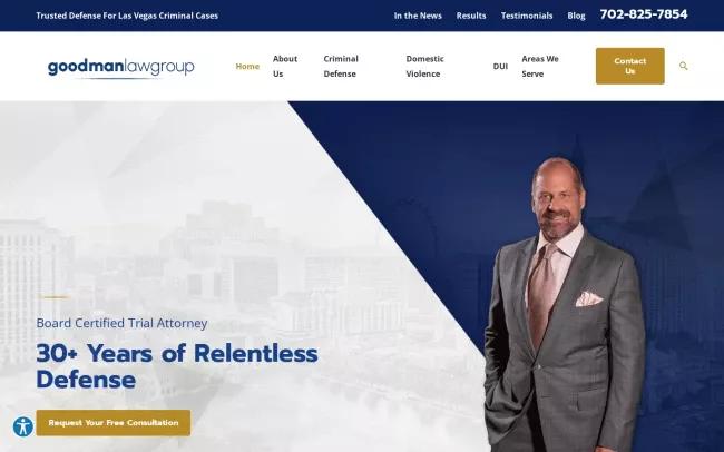 Screenshot of the Goodman Law Group Website