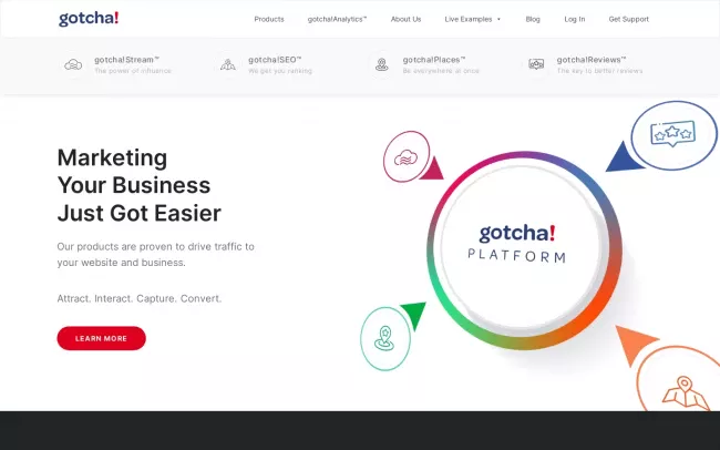 Screenshot of the Gotcha! Mobile Solutions Website