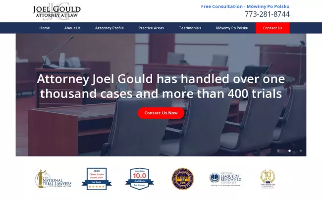 Screenshot of the Gould Joel Law Offices Website