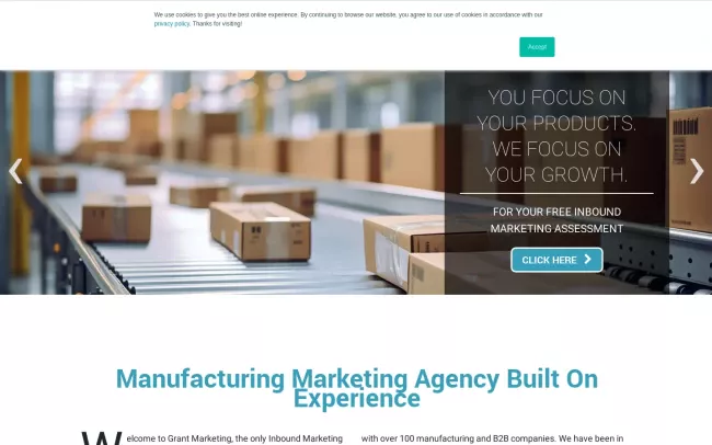 Screenshot of the Grant Marketing Website