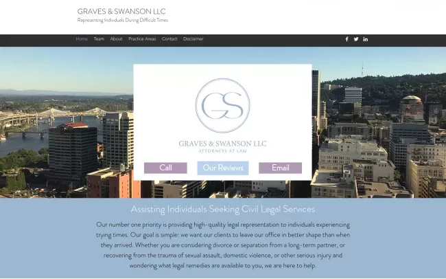Screenshot of the Graves & Swanson, LLC Website