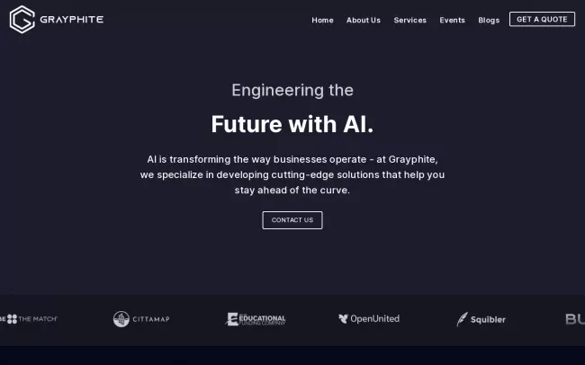 Screenshot of the Grayphite Website