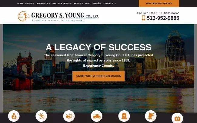 Screenshot of the Gregory S. Young Co., LPA Website