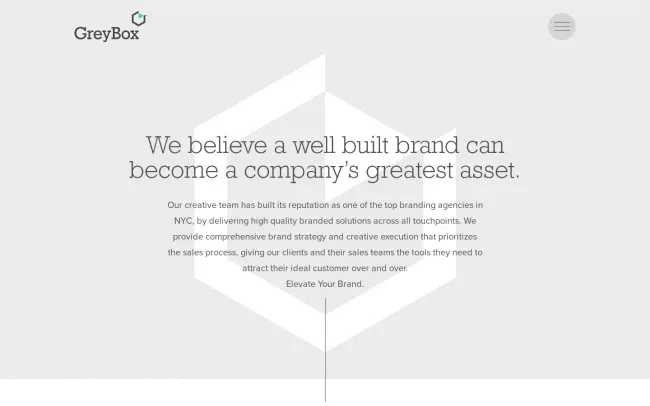 Screenshot of the GreyBox Creative Website