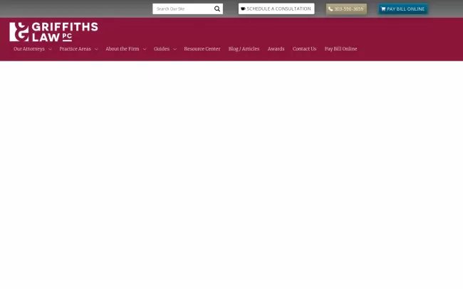 Screenshot of the Griffiths Law PC Website