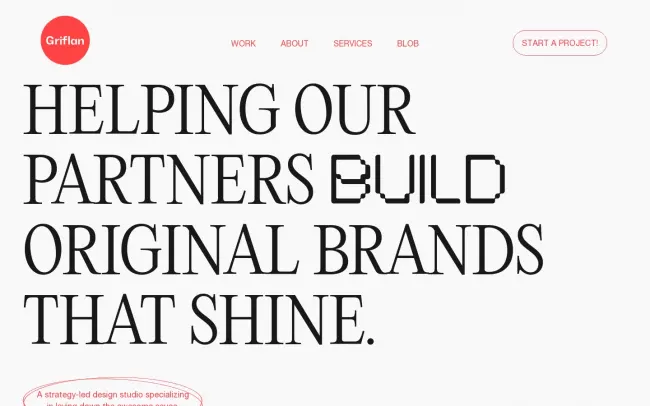 Screenshot of the Griflan Design Website