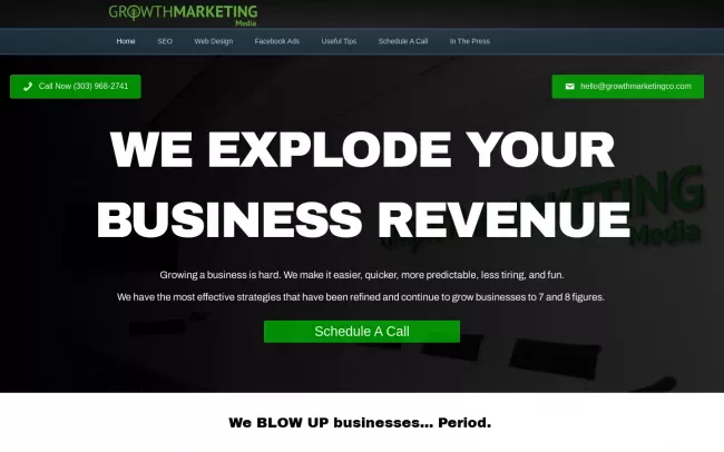 Screenshot of the Growth Marketing Media Website