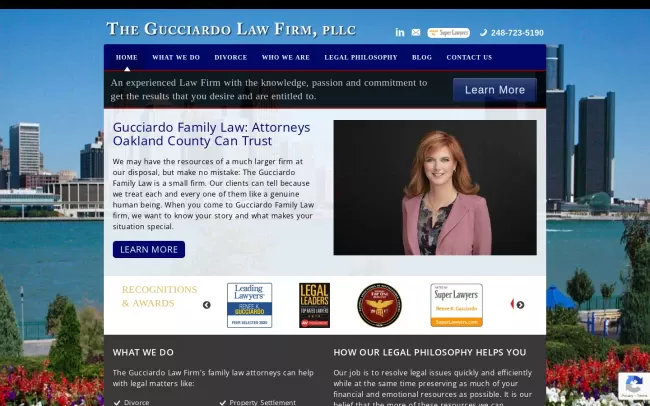 Screenshot of the The Gucciardo Law Firm Website
