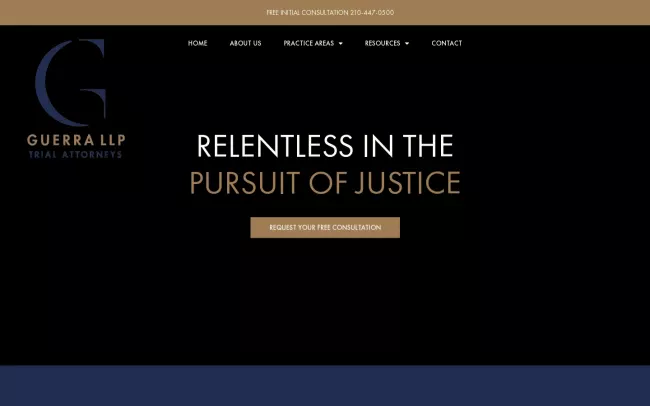 Screenshot of the Guerra LLP Website
