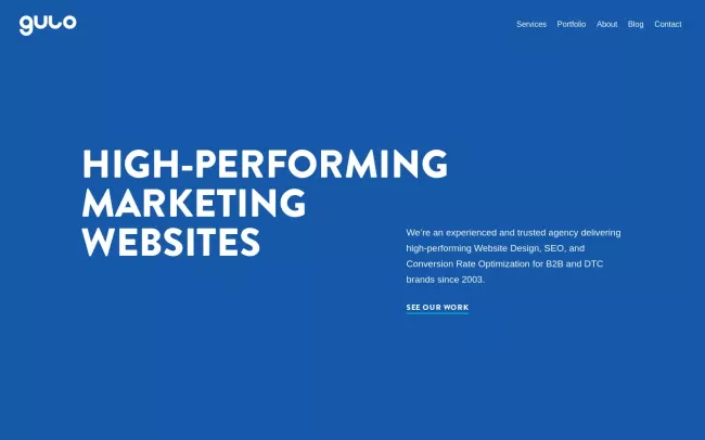 Screenshot of the Gulo Solutions Website