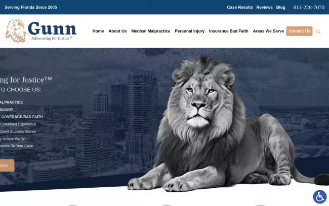 Screenshot of the Gunn Law Group, P.A. Website