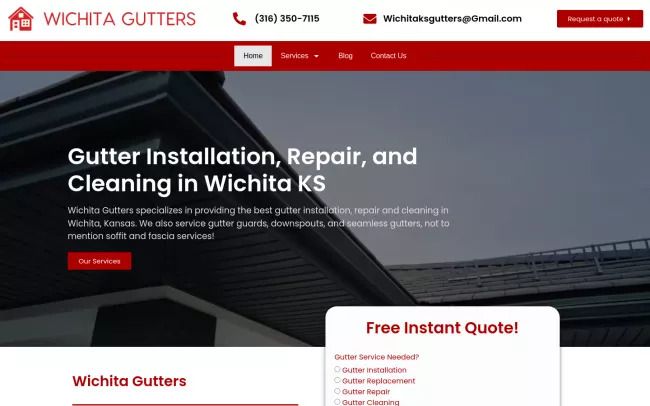 Screenshot of the Gutter Services in Wichita KS Website