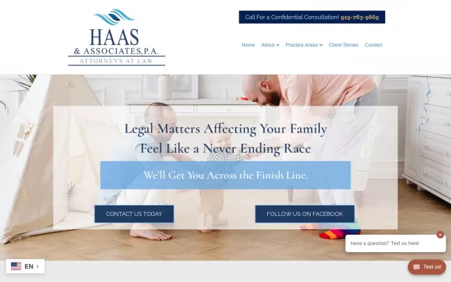 Screenshot of the Haas & Associates, P.A. Website