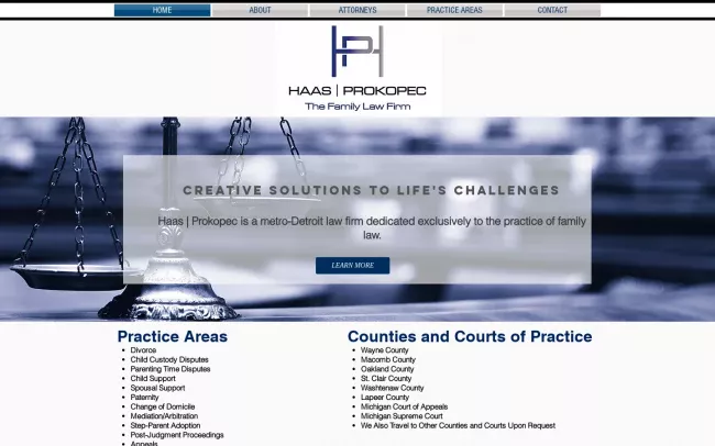 Screenshot of the Haas & Prokopec Website