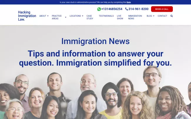 Screenshot of the Hacking Immigration Law, LLC Blog