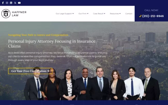 Screenshot of the Haffner Law Website