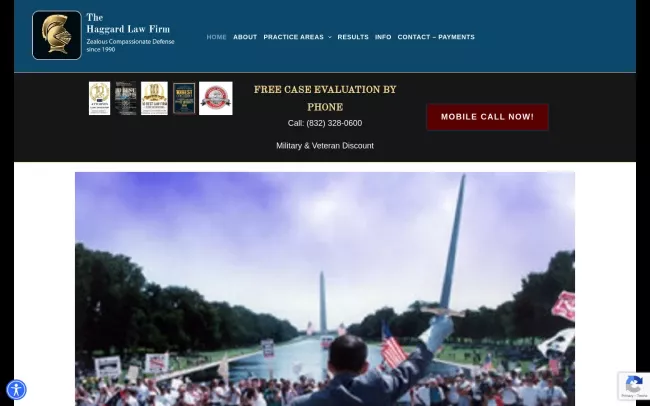 Screenshot of the The Haggard Law Firm Website
