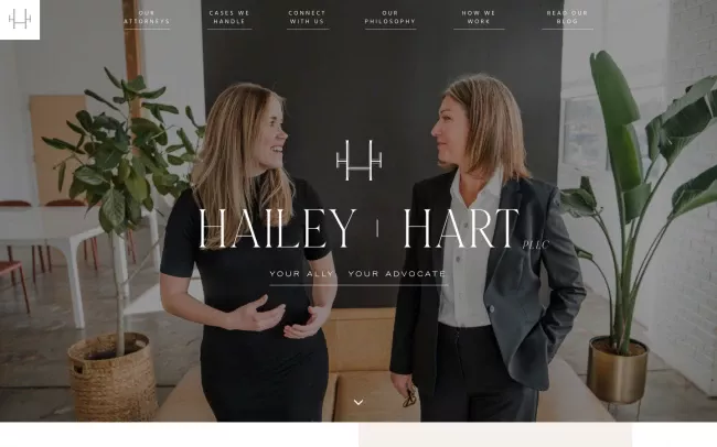 Screenshot of the Hailey | Hart PLLC Website