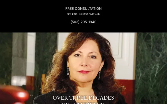 Screenshot of the Hala J. Gores Attorney at Law - Injury Law Center Website