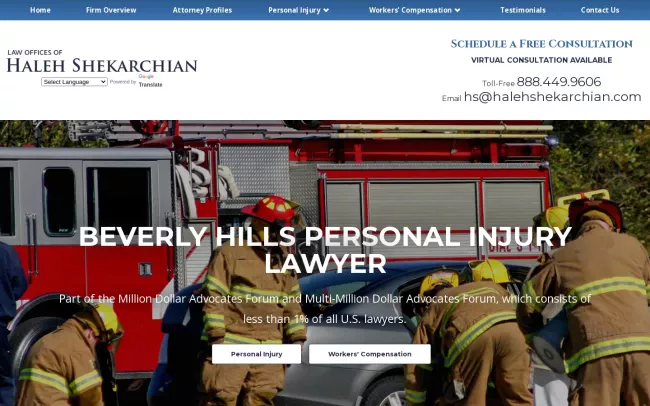 Screenshot of the The Law Offices of Haleh Shekarchian Website