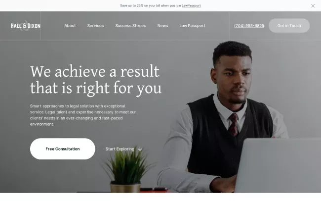 Screenshot of the Hall & Dixon, PLLC Website