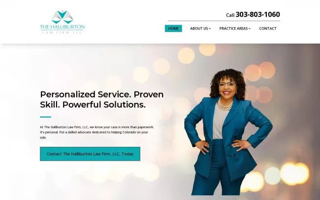 Screenshot of the The Halliburton Law Firm, LLC Website