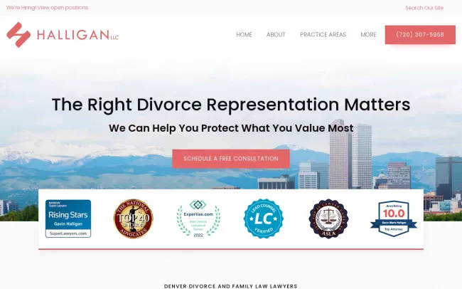 Screenshot of the Halligan LLC Website