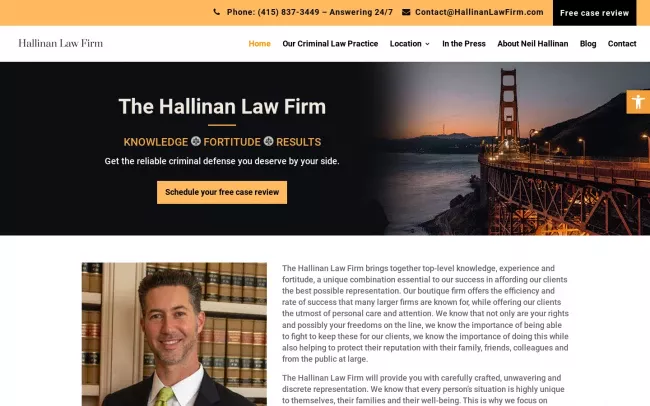 Screenshot of the Hallinan Law Firm Website