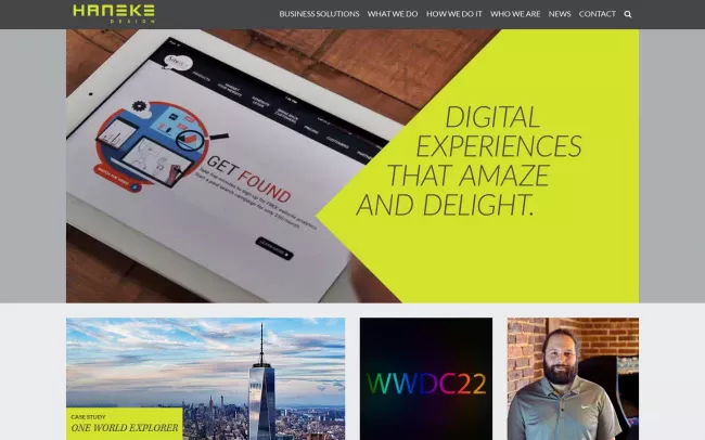 Screenshot of the Haneke Design Website