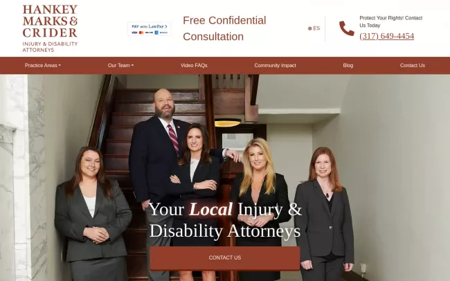 Screenshot of the Hankey Marks & Crider Website