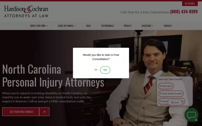 Screenshot of the Hardison & Cochran Website