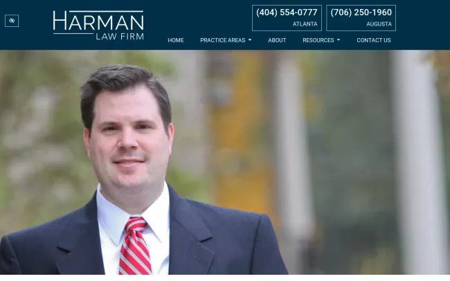 Screenshot of the Harman Law Firm Website