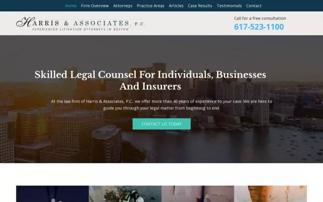 Screenshot of the Harris & Associates, P.C Website