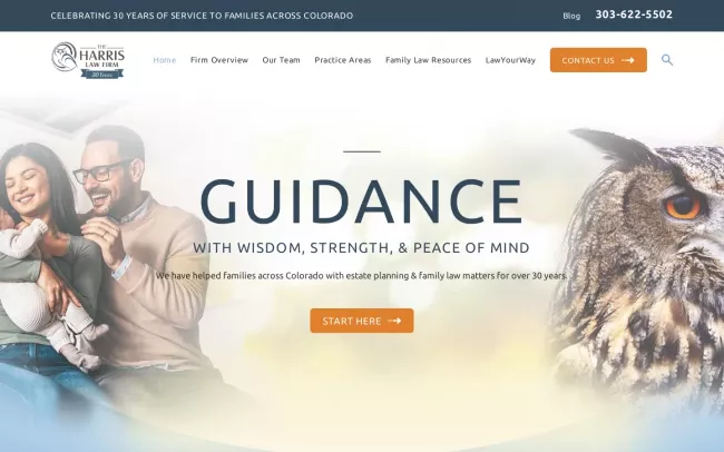 Screenshot of the The Harris Law Firm Website