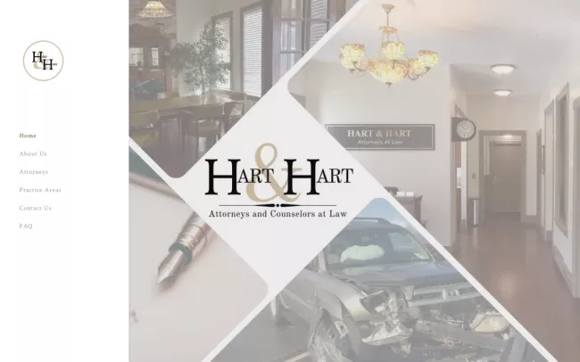 Screenshot of the Hart & Hart Website