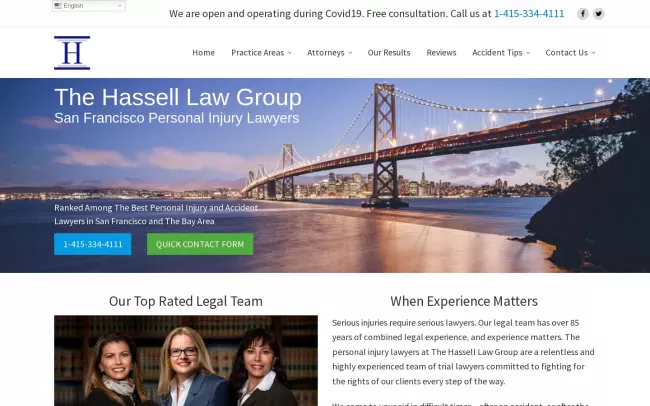 Screenshot of the The Hassell Law Group Website