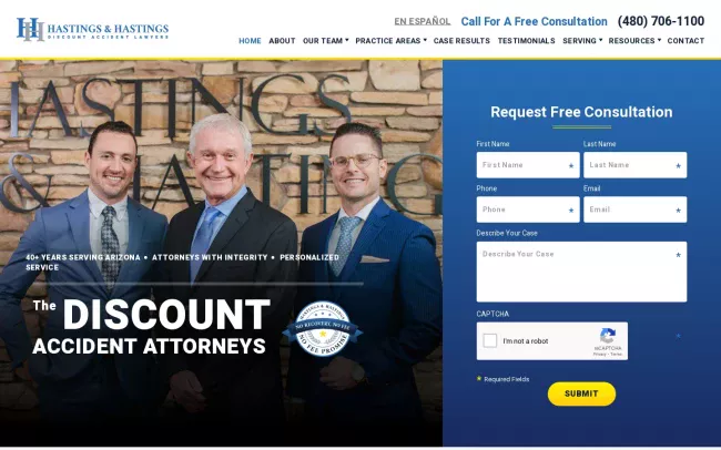 Screenshot of the Hastings & Hastings P.C. Website