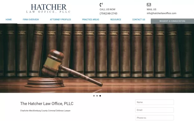 Screenshot of the The Hatcher Law Office, PLLC Website