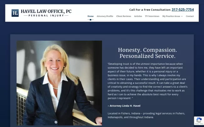 Screenshot of the Havel Law Office, PC Website