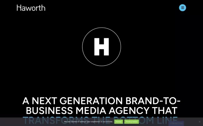 Screenshot of the Haworth Marketing + Media Website