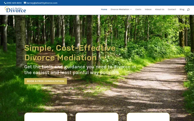 Screenshot of the A Healthy Divorce Website