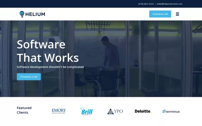 Screenshot of the Helium, LLC Website