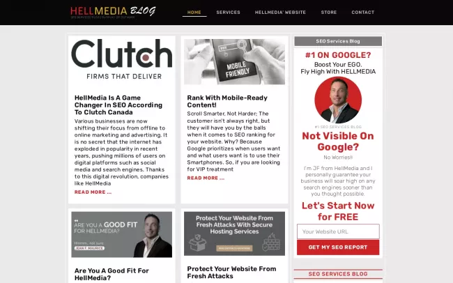 Screenshot of the HellMedia, The Power of SEO Blog