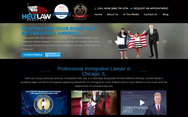 Screenshot of the The Helt Law Group, LLC. Website