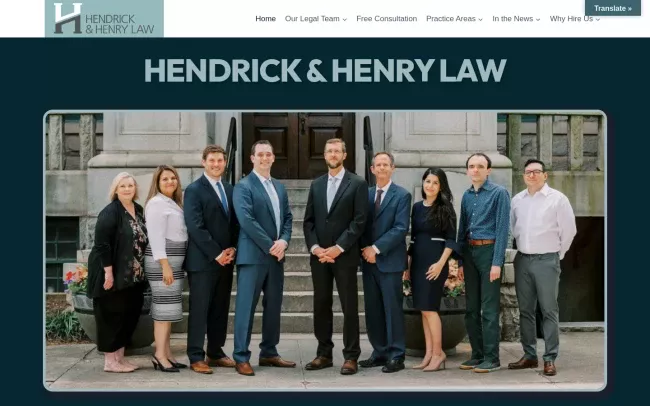 Screenshot of the Hendrick & Henry Law Website
