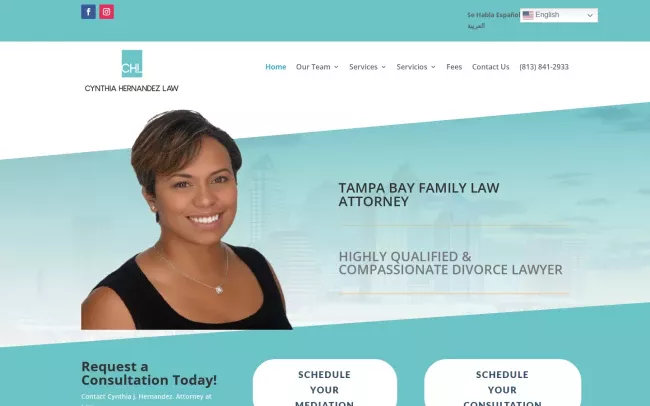 Screenshot of the Hernandez Family Law & Mediation Website